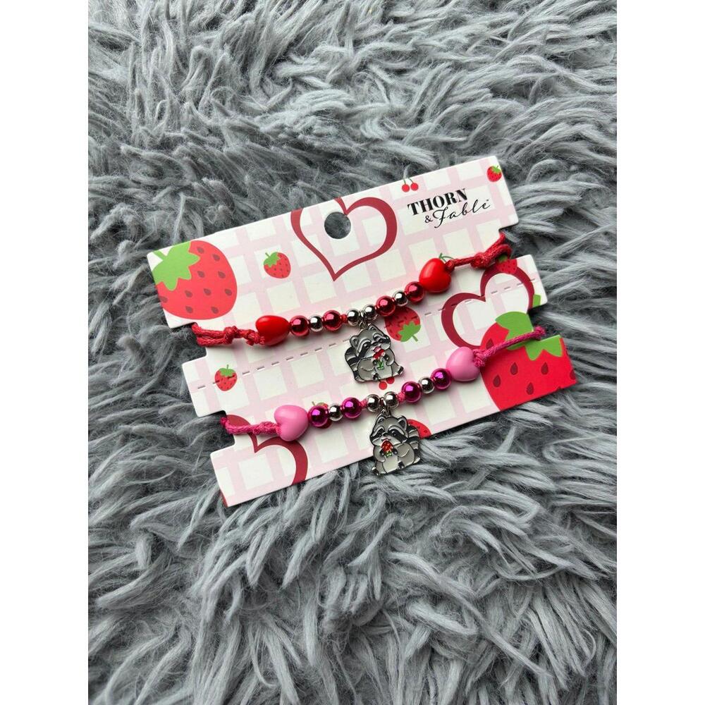 Thorn & fable hungry raccoon best friend cord bracelet set